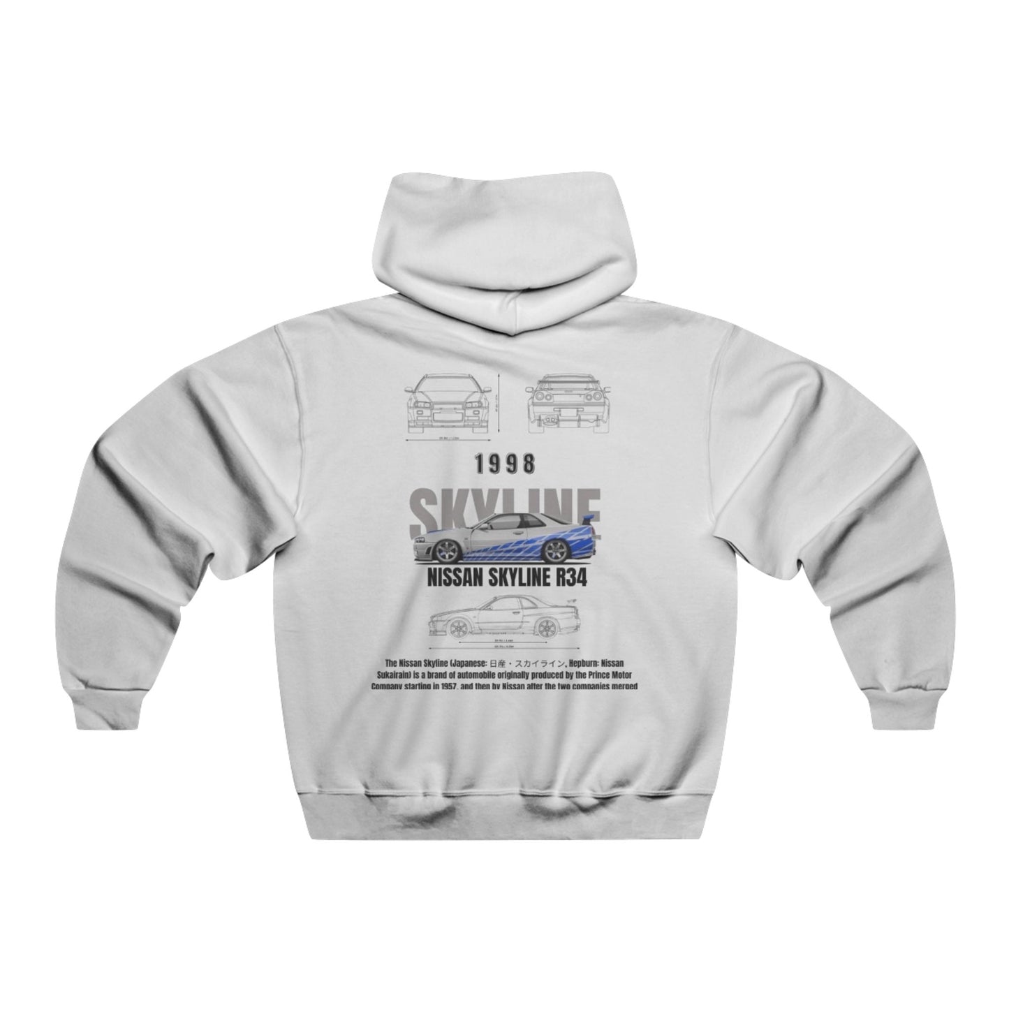 Men's Hooded Sweatshirt - SUDADERA DE NISSAN SKILINE