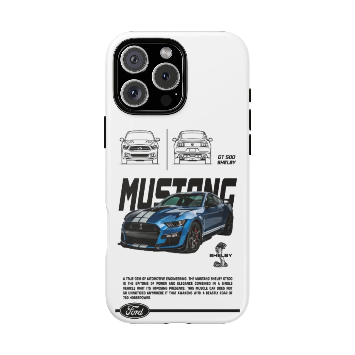 iPhone Tough Case - Shelby GT 500 Auto Mustang Design