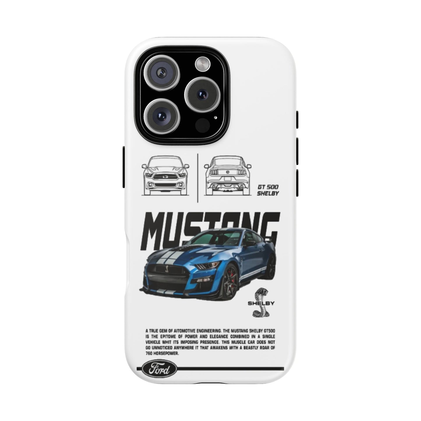 iPhone Tough Case - Shelby GT 500 Auto Mustang Design