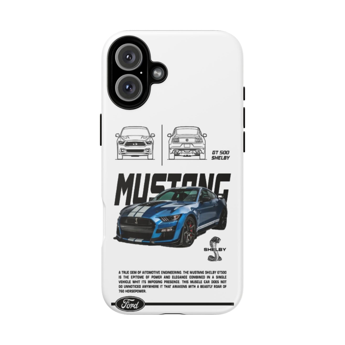 iPhone Tough Case - Shelby GT 500 Auto Mustang Design