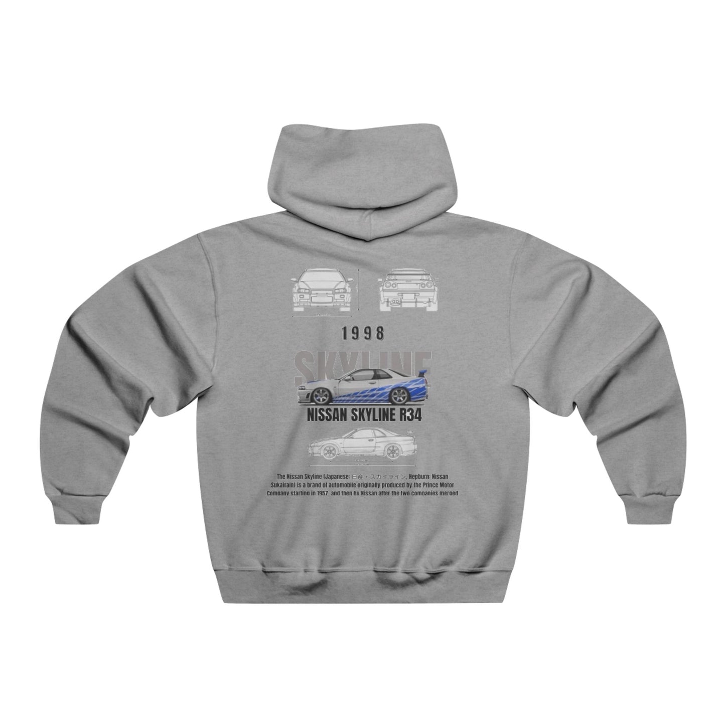 Men's Hooded Sweatshirt - SUDADERA DE NISSAN SKILINE